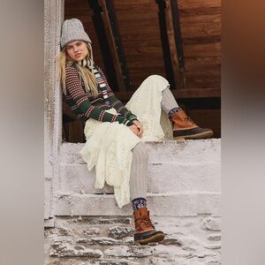 L.L.Bean 8" Brown Leather Lace-Up Duck Boots 9